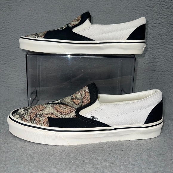 Vans Classic Slip On Shoes Men's Size 11 Black Reptile Rattlesnake 721356 - Picture 2 of 8